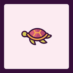 Captivating turtle icon art, showcasing adorable design and vibrant color scheme