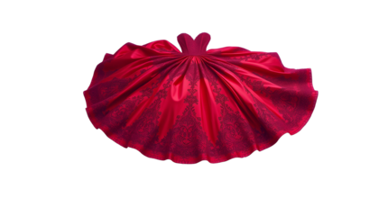 Photo of elegant red ball gown with intricate isolated on transparent background.png