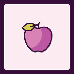 Charming isolated apple icon design with soft colors and bold outlines