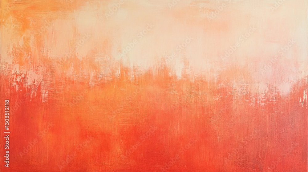 Poster an abstract painting featuring a smooth gradient from light cream to vibrant orange, symbolizing war