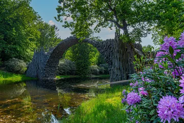 Frühling an der  Rakotzbrücke im Rhododendronpark in Kromlau / Gablenz