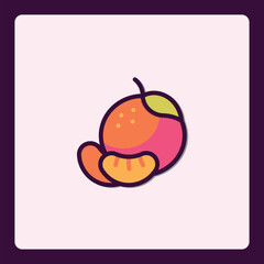 Stylized Tangerine Icon, Freshness and Goodness in a Simple Design