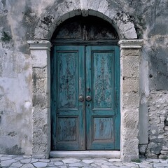 A sturdy and well-designed door, serving as an entryway to a space.