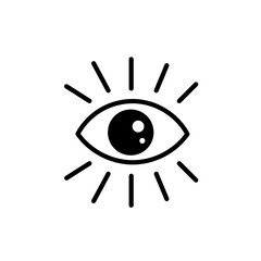 human eye in the keyhole. eye icon. eye illustration design.