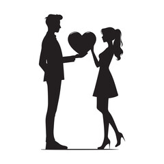 vector silhouette of romantic couple