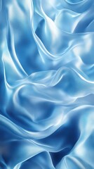 Obraz premium Soft blue satin fabric draping elegantly in flowing folds with a shiny finish