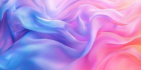Obraz premium Colorful silk fabric creating soft waves and folds in shades of blue, pink, and purple
