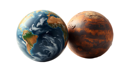 Photo of Earth and Venus planets isolated on transparent background.png