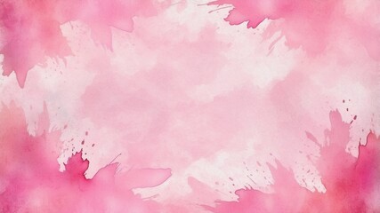 Abstract pink watercolor frame on grunge background