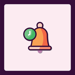 Reminder Icon with Notification Clock, Schedule Symbol and Alert Element