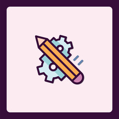 Pencil Icon Symbolizing Creative Mechanical Engineering and Technical Drawing