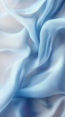 Obraz premium Soft blue fabric drapes creating elegant waves and curves illuminated by gentle light