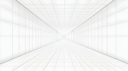 Room perspective grid background 3d Vector illustration. Model projection background template. Line one point perspective