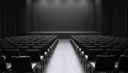 Naklejka premium Empty theater seats in a dark venue