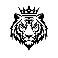 tiger head with king crown