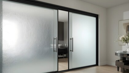 Contemporary Frosted Glass Sliding Door