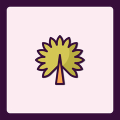 Stylized foliage icon with unique trunk representation for digital platforms
