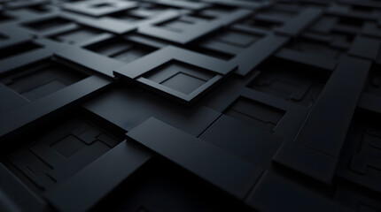 Layered Dark Geometric Black Metal Texture Background