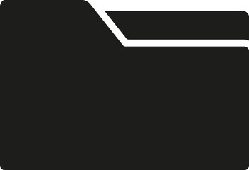 Black empty folder icon. Vector. Flat design.	