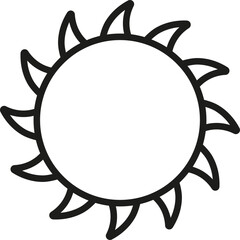 Sun icon. Vector. Line style. 