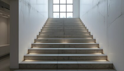 Modern Industrial Concrete Staircase with LED Lighting