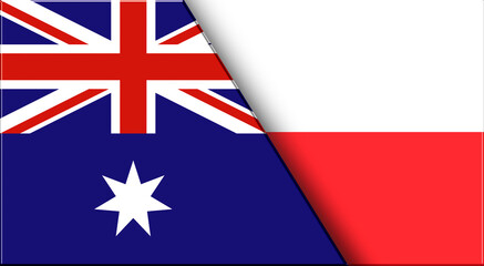 Flags of Australia and Indonesia. Australian and Indonesian National flags