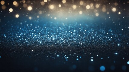 Obraz premium Blue Glow Particle Abstract Bokeh Background