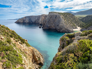 Domestica beach and Lunga cove, Sardinia island, Italy