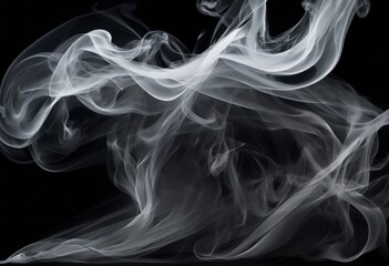 Obraz premium intricate swirling patterns smoke captured close showcasing ethereal nature fluid movement vapor trails, texture, design, shapes, gray, black, white, airy