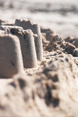 sand castles made with a bucket