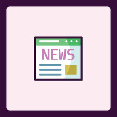 Vector icon illustration of a stylized digital newspaper interface design