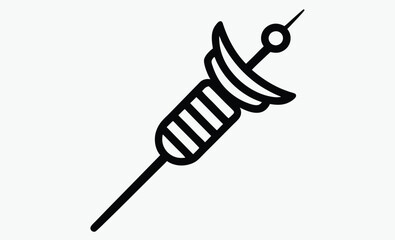 BBQ skewer silhouette icon, BBQ skewer silhouette, grilled meat icon, vector illustration