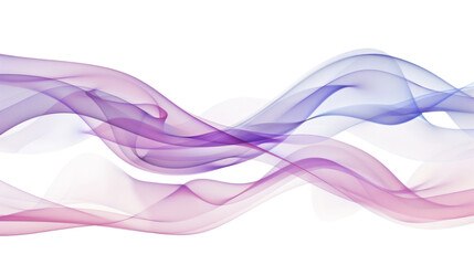 Purple-pink smooth smoke wave isolated on white