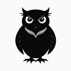owl silhouette on white background