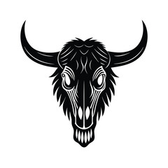bull skull isolated on white background