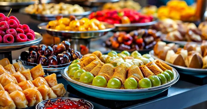 Table Filled with Ramadan Desserts