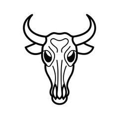 bull on white background