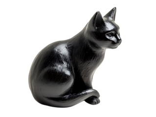 Black cat figurine, elegant and mysterious.