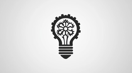 Abstract lightbulb with gears, innovative idea, vector graphic
