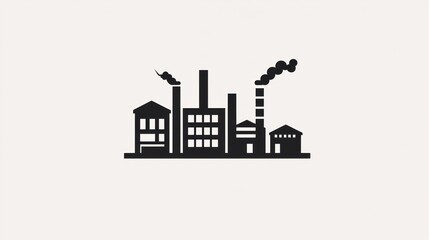 Obraz premium Industrial complex silhouette illustration