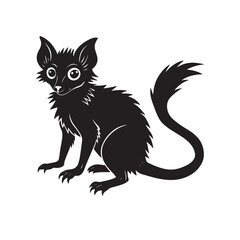 Simple Minimalistic Creative a aye-aye black and white background