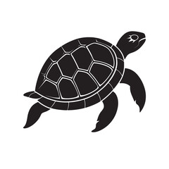 Simple Minimalistic Creative  turtle on a white background