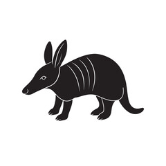 Simple Minimalistic Creative  Aardvark on a white background