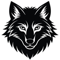 vector illustration of a wolf silhouette on white background. The Logo that Combines High-Quality Craftsmanship.A Sophisticated and Elegant Wolf.