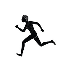Running Male Athlete Silhouette on white background. Olympic Runner Sprinter.