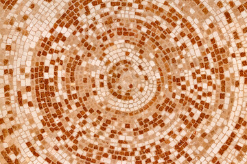 An Abstract Circular Mosaic Pattern made with Earthy Tones for an aesthetic appeal