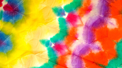 Unusual Shibori Pattern. Tie and Dye. Multicolor