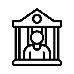 6 jail line icon illustration vector graphic.eps