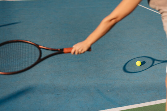 Tennis match outdoor in summertime