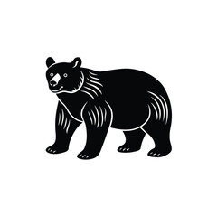 vector illustration of a bear silhouette on white background.